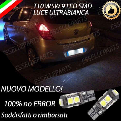 Coppia Lampade LED Luci Targa 9 LED Canbus 6000K Hyundai I20 MK1