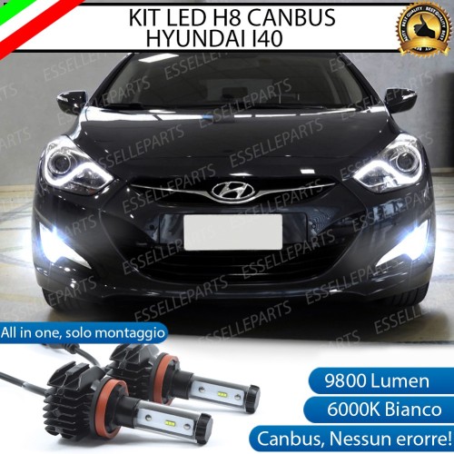 Kit Full LED H8 9800 Lumen 6000K bianco Fendinebbia Per Hyundai I40
