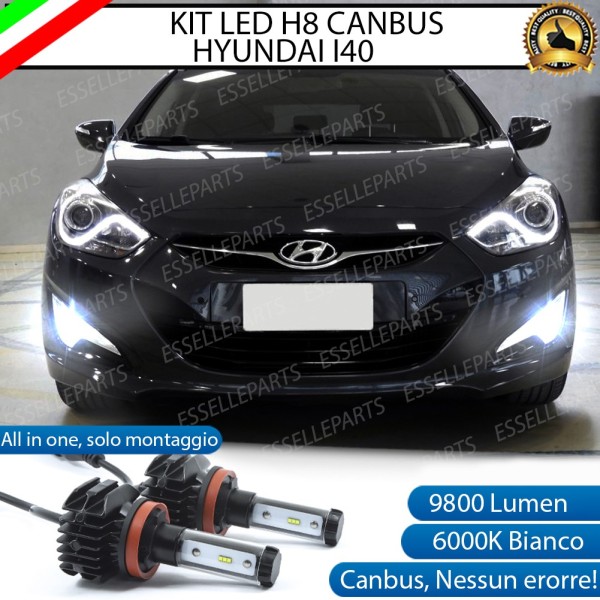Kit Full LED H8 9800 Lumen 6000K bianco Fendinebbia Per Hyundai I40