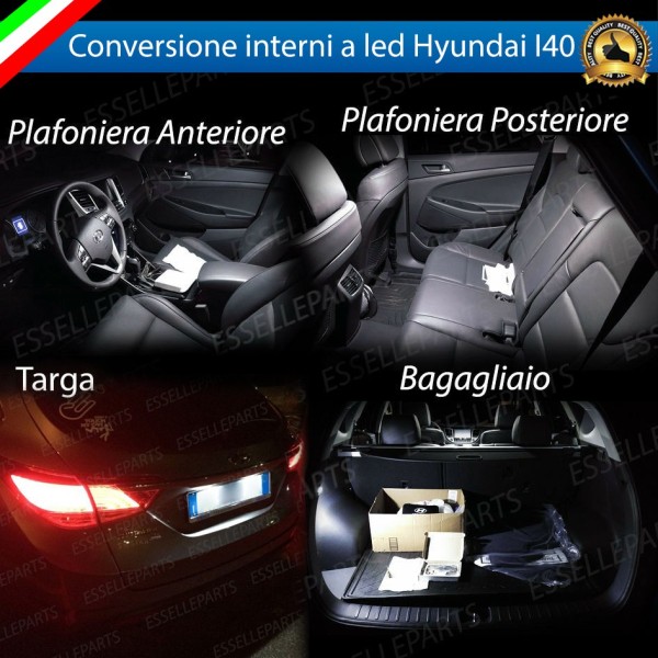 Kit LED interni + Luci targa LED 6000K bianco Canbus Hyundai I40 fino al 2013