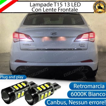 Coppia lampade 13 LED Retromarcia T15 con lente 6000K Hyundai I40 Fino al 2013