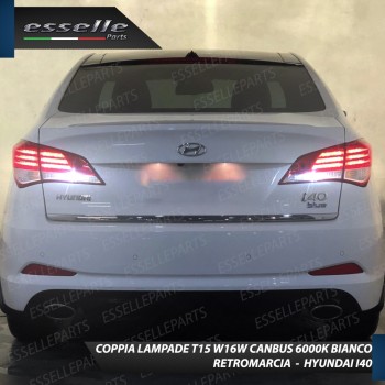 Coppia lampade 13 LED Retromarcia T15 con lente 6000K Hyundai I40 Fino al 2013
