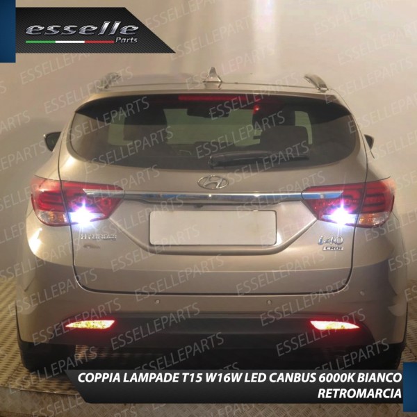 Coppia Lampade 15 LED Retromarcia T15 1200 LM Canbus 6000K Hyundai I40 Fino al 2013