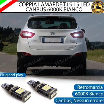 Coppia Lampade 15 LED Retromarcia T15 1200 LM Canbus 6000K Hyundai IX35 Fino al 2013 Coppia Lampade 15 LED Retromarcia T15 1200 LM Canbus 6000K Hyundai IX35 Fino al 2013