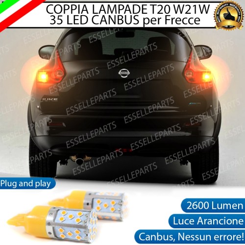 Coppia Lampade T20 W21W 35 Led CANBUS Per Nissan Juke Per Frecce Direzionali Posteriori