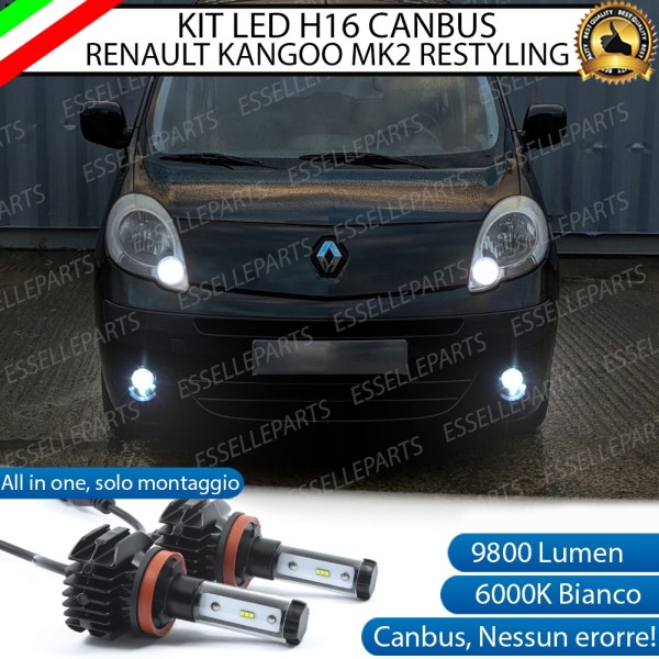 Kit Full LED H16 Per Renault Kangoo 2 Fendinebbia 9800 Lumen 6000K Bianco Canbus