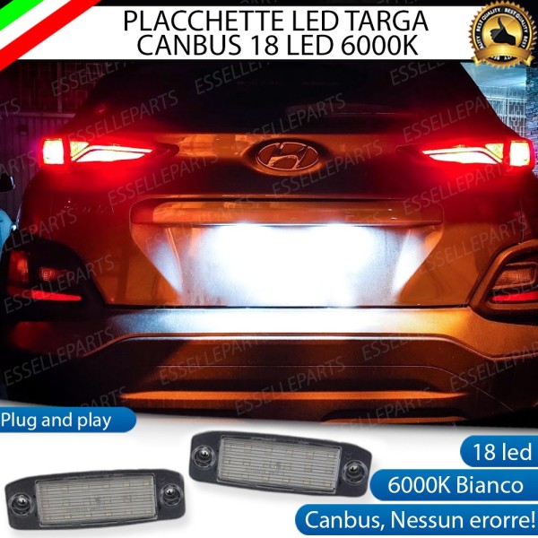 Placchette Coppia Lampade LED Luci Targa Da 18 LED Canbus 6000K Hyundai Kona Electric