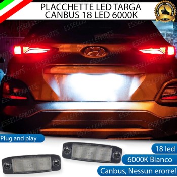Placchette Coppia Lampade LED Luci Targa Da 18 LED Canbus 6000K Hyundai Kona