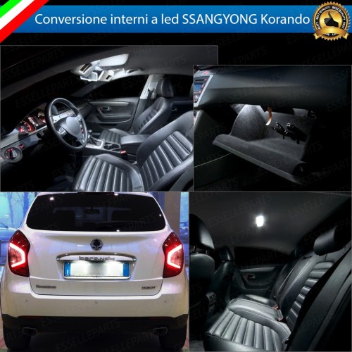 Kit LED interni + Luci targa LED 6000K Canbus SSANGYONG Korando MK3 fino al 2012