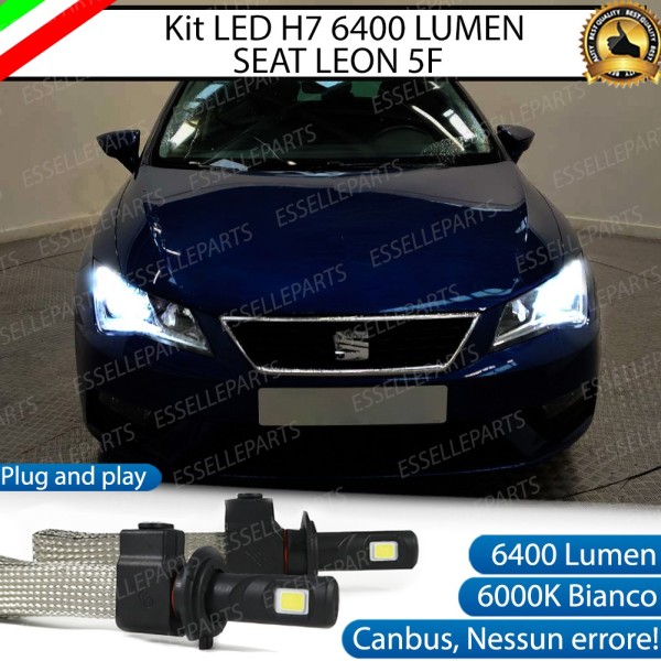 Kit Full LED H7 6400 Lumen 6000K bianco Anabbaglianti Seat Leon 5F