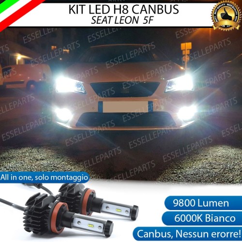 Kit Full LED H8 9800 Lumen 6000K bianco Fendinebbia Per Seat Leon 5F Pre-Restyling