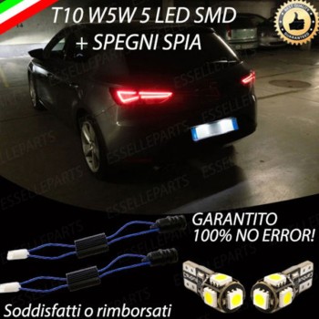 Coppia Luci Targa T10 W5W 5 LED canbus 6000K Bianco per Seat Leon 3 5F Pre-Restyling