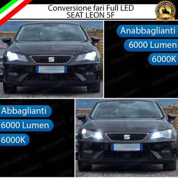 Conversione Fari Full LED 6000K bianco ghiaccio Seat Leon 3 5F Restyling