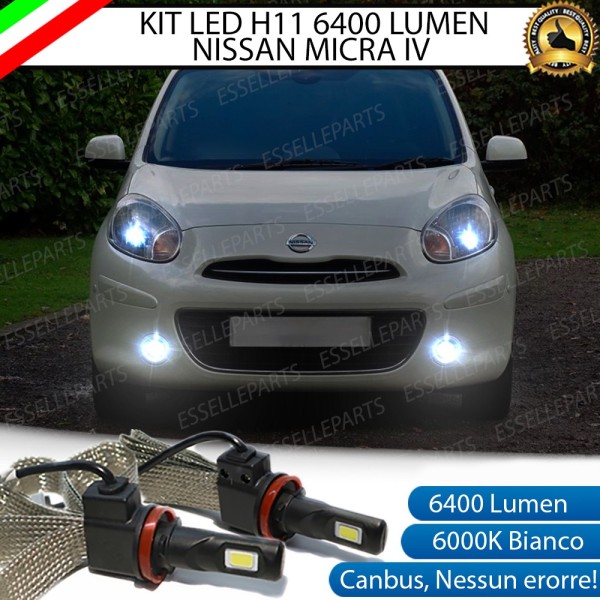 Kit Full LED Fendinebbia H11 6400 Lumen 6000K bianco Nissan Micra MK4
