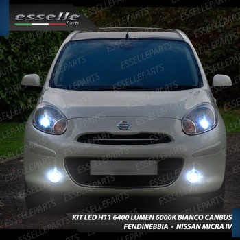 Kit Full LED Fendinebbia H11 6400 Lumen 6000K bianco Nissan Micra MK4