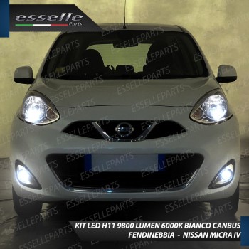 Kit Full LED Fendinebbia H11 9800 Lumen 6000K bianco Per Nissan Micra MK4