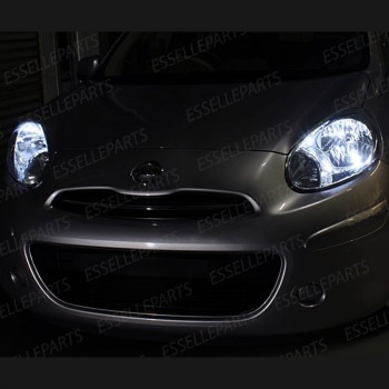 Coppia luci posizione T10 W5W 5 LED canbus 6000K Nissan Micra MK4 Fino al 05-2013