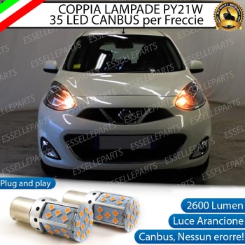 Coppia Frecce Anteriori Py21W 35 LED Canbus Nissan Micra Iv