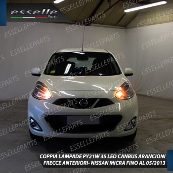 Coppia Frecce Anteriori Py21W 35 LED Canbus Nissan Micra Iv