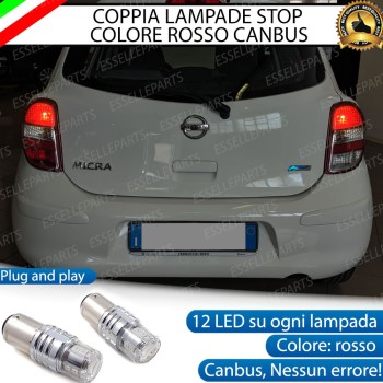 Coppia Lampade LED Bay15D Stop / Posizione Posteriori Per Nissan Micra Iv
