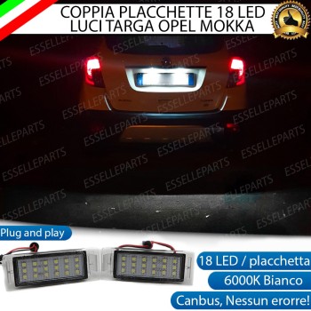 Coppia Placchette Targa LED Complete Da 18 LED Canbus 6000K Bianco Opel Mokka Coppia Placchette Targa LED Complete Da 18 LED Canbus 6000K Bianco Opel Mokka