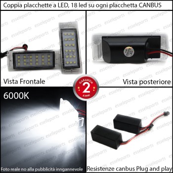 Coppia Placchette Targa LED Complete Da 18 LED Canbus 6000K Bianco Opel Mokka Coppia Placchette Targa LED Complete Da 18 LED Canbus 6000K Bianco Opel Mokka
