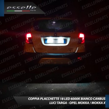 Coppia Placchette Targa LED Complete Da 18 LED Canbus 6000K Bianco Opel Mokka Coppia Placchette Targa LED Complete Da 18 LED Canbus 6000K Bianco Opel Mokka