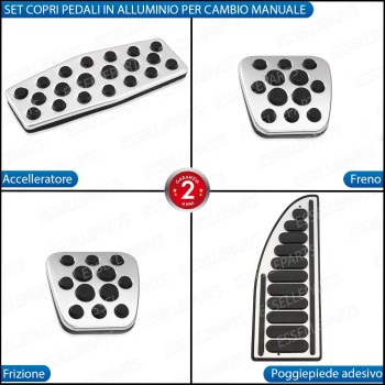 Set Copripedali Completo Per Opel Mokka Con Cambio Manuale Set Copripedali Completo Per Opel Mokka Con Cambio Manuale