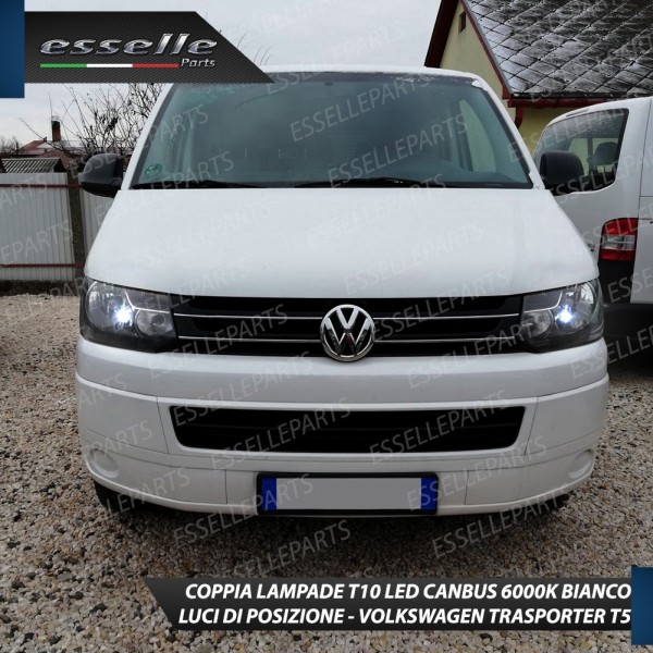 Coppia luci posizione T10 W5W 6 LED canbus 6000K VW Multivan Transporter T5