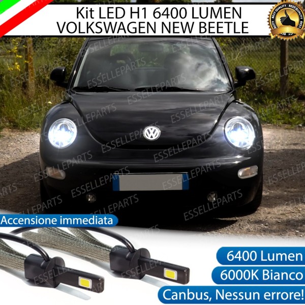 Kit Full LED H1 Abbaglianti 6400 Lumen 6000K bianco VW New Beetle 1 fino al 06/2005