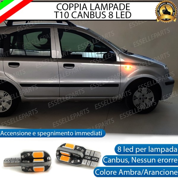 Coppia Lampade T10 8 LED Frecce Laterali Per Fiat Panda 169 Canbus Arancioni