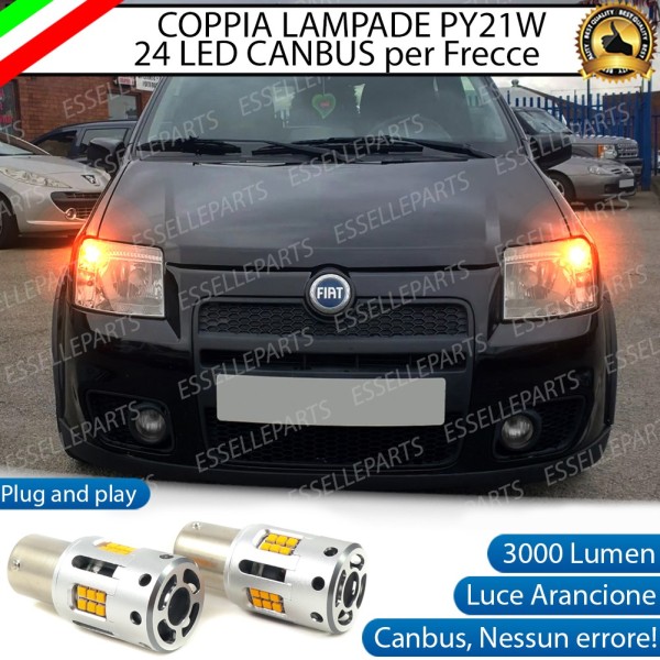 Coppia Frecce Anteriori Py21W 24 LED Canbus 3.0 Per Fiat Panda Ii