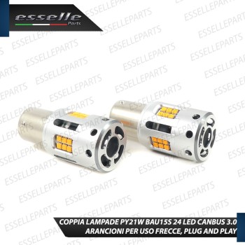 Coppia Frecce Anteriori Py21W 24 LED Canbus 3.0 Per Fiat Panda Ii
