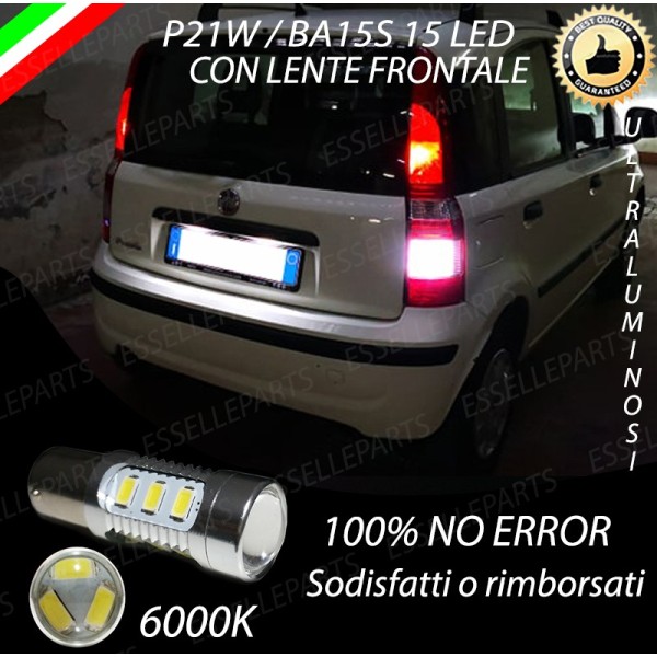 Lampada LED Retromarcia Da 15 LED Canbus 6000K Fiat Panda 169 Con Lente Frontale