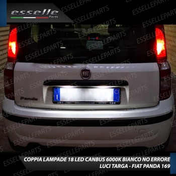 Coppia Lampade LED Luci Targa Da 18 LED Canbus 6000K Fiat Panda MK2 169