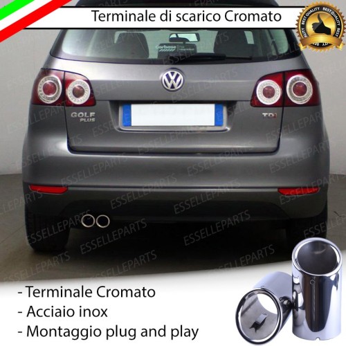 Terminale Di Scarico Cromato Marmitta Finalino Cromato Inox Vw Golf Plus