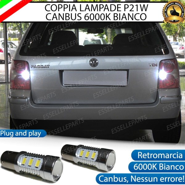 Coppia Lampade LED Retromarcia Da 15 LED Canbus 6000K Volkswagen Passat B5 Con Lente Frontale