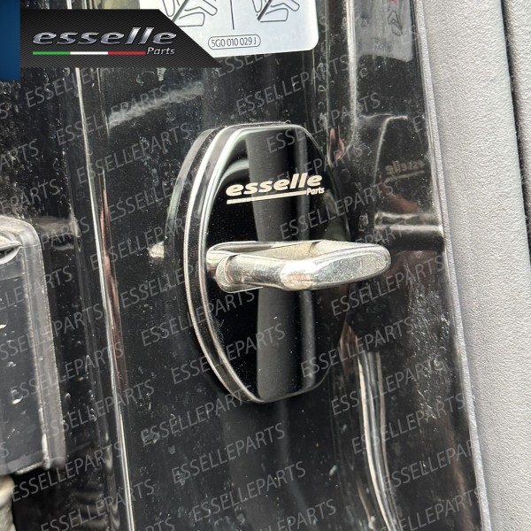 2 X Cover Serratura Porte Adesivo In Metallo Cromo Fume' Per Volkswagen Passat Cc