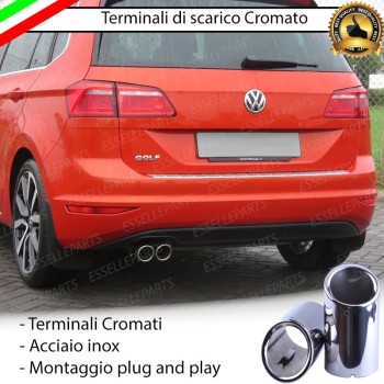 Terminale Di Scarico Cromato Marmitta Finalino Cromato Inox Vw Golf Sportsvan