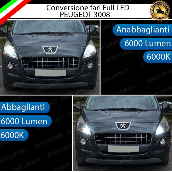 Conversione Fari Full LED Peugeot 3008 Pre-Restyling 6000K Canbus