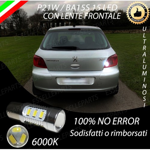 Lampada LED Retromarcia Da 15 LED Canbus 6000K con lente Peugeot 307 Pre-Restyling