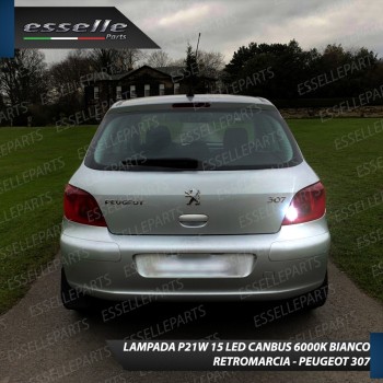 Lampada LED Retromarcia Da 15 LED Canbus 6000K con lente Peugeot 307 Pre-Restyling