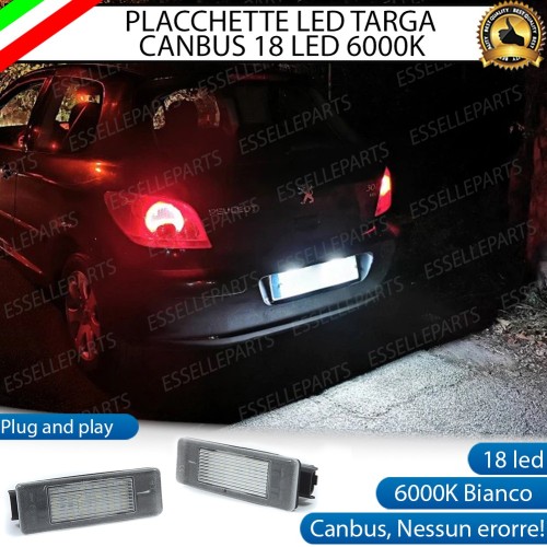 Coppia Placchette Targa LED Complete Da 18 LED Canbus 6000K Bianco Peugeot 307