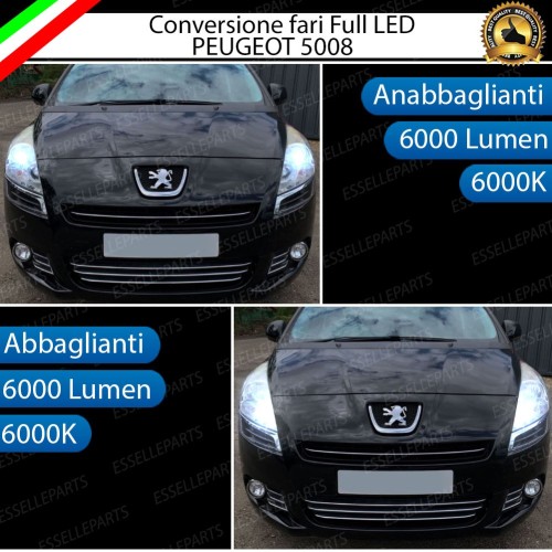 Conversione Fari Full LED Per Peugeot 5008 Pre-Restyling 6000K Bianco Canbus