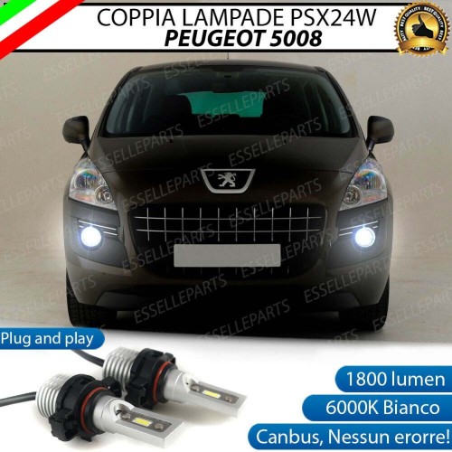 Coppia Lampade PSX24W 1800 Lumen 6000K Canbus Fendinebbia Peugeot 5008 Pre-Restyling