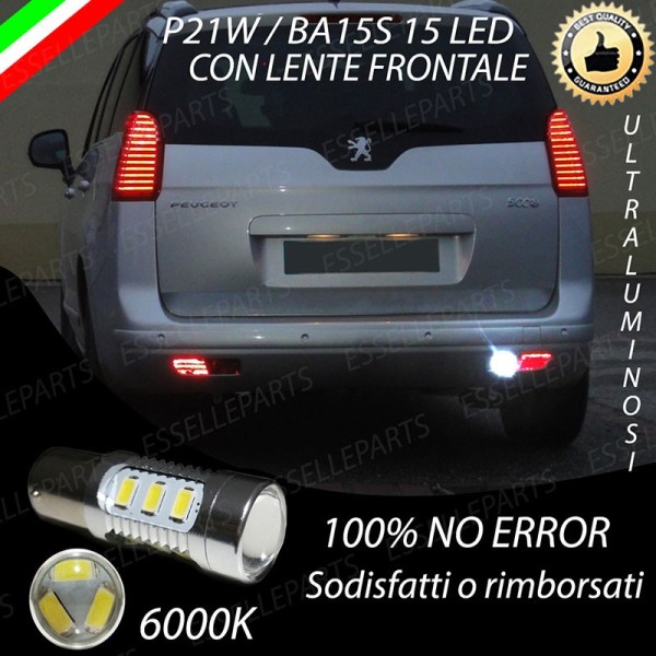 Lampada LED Retromarcia Da 15 LED Canbus 6000K con lente Peugeot 5008 Pre-Restyling