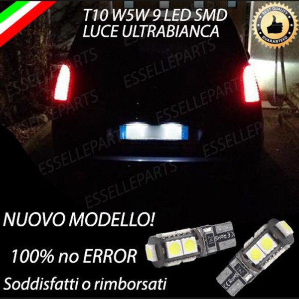 Coppia Luci Targa T10 W5W 9 LED canbus 6000K Bianco per Peugeot 5008 Pre-Restyling
