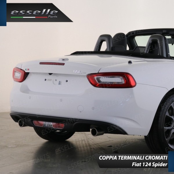 Terminale Di Scarico Cromato Marmitta Finalino Cromato Inox Fiat 124 Spider
