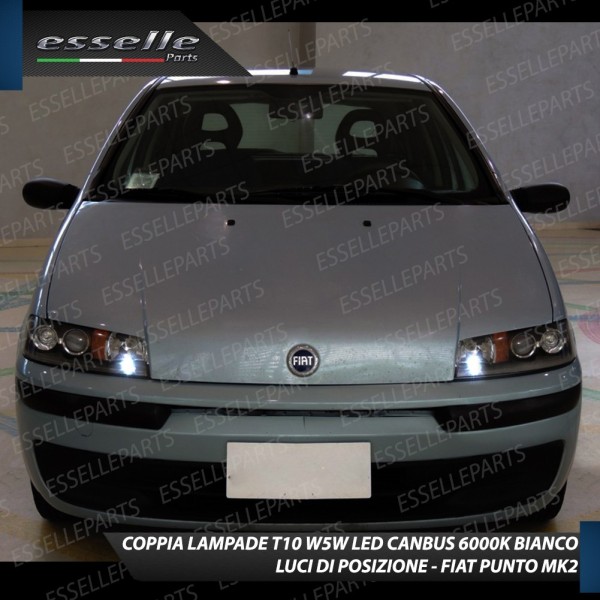 Coppia luci posizione T10 W5W 6 LED canbus 6000K Bianco Fiat Punto MK2 Fino al 2000