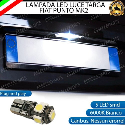 Lampada LED Luce Targa 5 LED Canbus 6000K Fiat Punto MK2 Fino al 2000